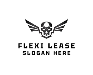 Modern Skull Wings logo design