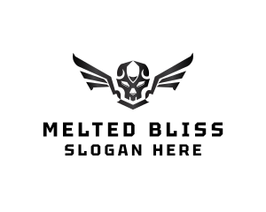 Modern Skull Wings logo design