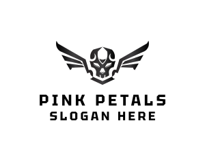 Modern Skull Wings logo design