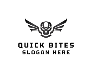 Modern Skull Wings logo design