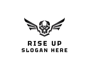 Modern Skull Wings logo design