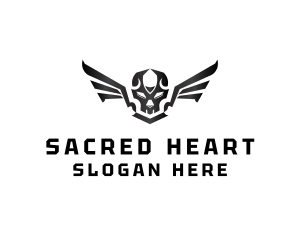 Modern Skull Wings logo design