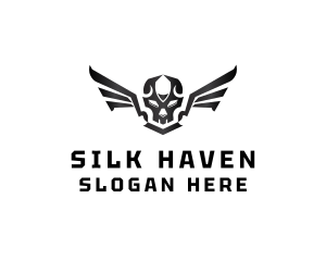 Modern Skull Wings logo design