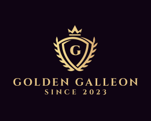 Golden Crown Shield Academy  logo design