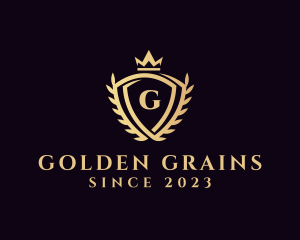 Golden Crown Shield Academy  logo design