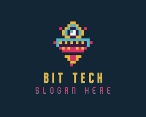 Pixel Arcade Robot logo design