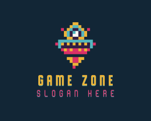 Pixel Arcade Robot logo design