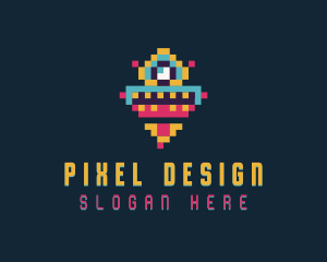 Pixel Arcade Robot logo design