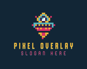 Pixel Arcade Robot logo design