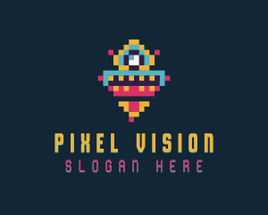 Pixel Arcade Robot logo design