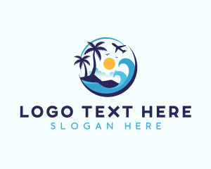 Sun - Beach Getaway Travel logo design