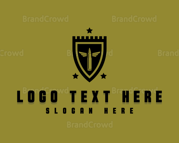 Military Shield Bullet Logo