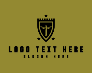 Military Shield Bullet logo design