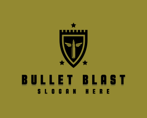Ammunition - Military Shield Bullet logo design
