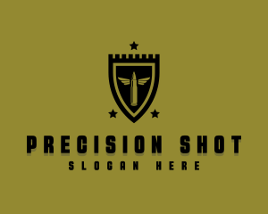 Military Shield Bullet logo design