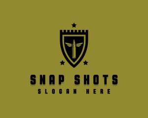 Military Shield Bullet logo design