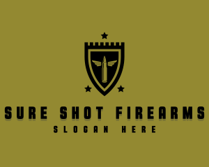 Military Shield Bullet logo design