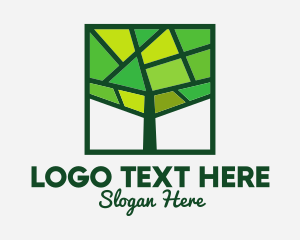 Stroke - Mosaic Green Tree logo design