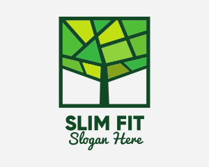 Tree - Mosaic Green Tree logo design