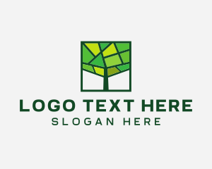 Mosaic Green Tree logo design