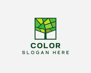 Mosaic Green Tree logo design