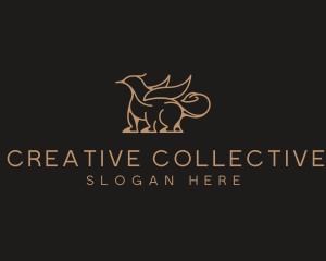 Fantasy Griffin Creature logo design