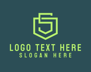Shopping - Paperclip Shield Pocket Letter S logo design