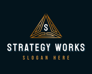 Abstract Pyramid Triangle logo design