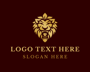 Kingdom - Golden Luxury Lion logo design