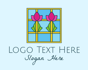 Mosaic - Flower Stained Glass logo design