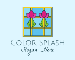 Flower Stained Glass logo design