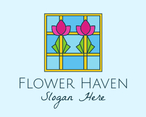 Flower Stained Glass logo design