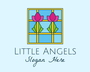 Stained Glass - Flower Stained Glass logo design