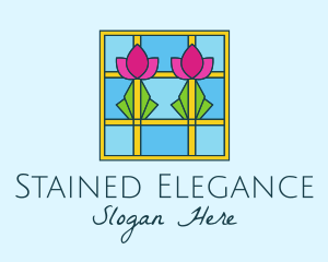 Flower Stained Glass logo design