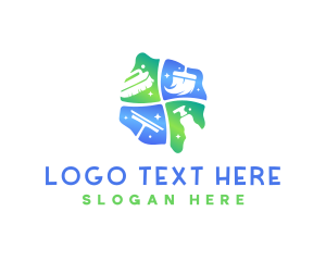 Cleaning Tools - Sanitation Housekeeping Cleaner logo design