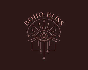 Bohemian Celestial Eye logo design