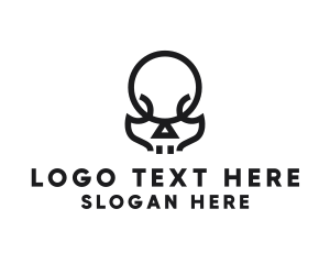 Skeletal - Scary Skull Skeleton logo design