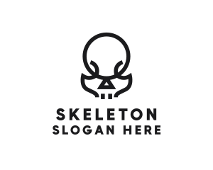 Scary Skull Skeleton logo design