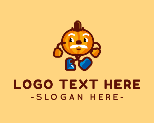 Walking Pumpkin Man logo design