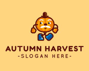 Walking Pumpkin Man logo design