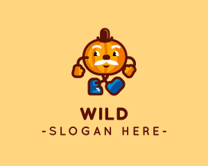 Walking Pumpkin Man logo design