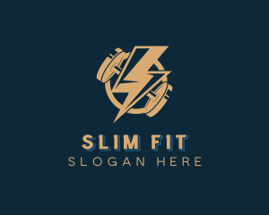 Gym Fitness Lightning logo design