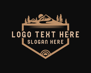 Scenery - Mountain Tourism Badge logo design