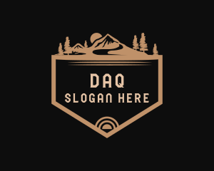 Hiking - Mountain Tourism Badge logo design