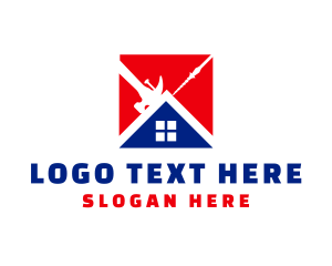 Architecture - House Hammer Screw logo design