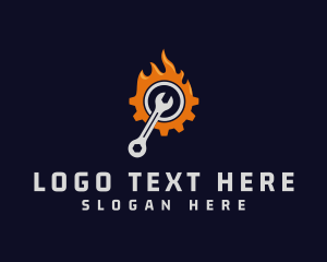 Utility Man - Flame Wrench Gear logo design