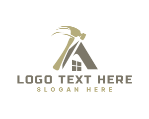 Roof - Home Improvement Hammer logo design