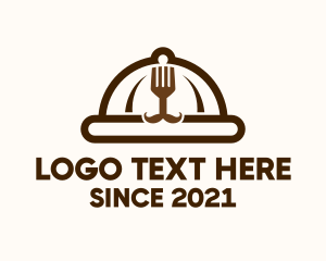 Cook - Chef Fork Cloche logo design
