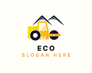 Road Roller Contractor Logo