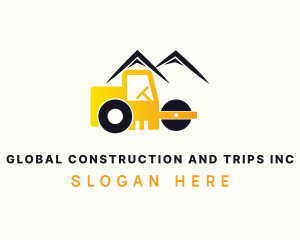 Road Roller Contractor Logo